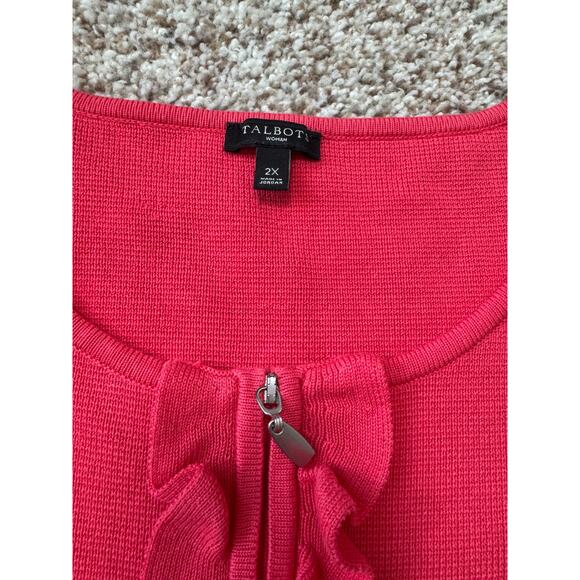 TALBOTS Sweater/Blazer/Jacket, size 2X; Cotton Blend with Ruffle; 2/3 Sleeves - Picture 4 of 12